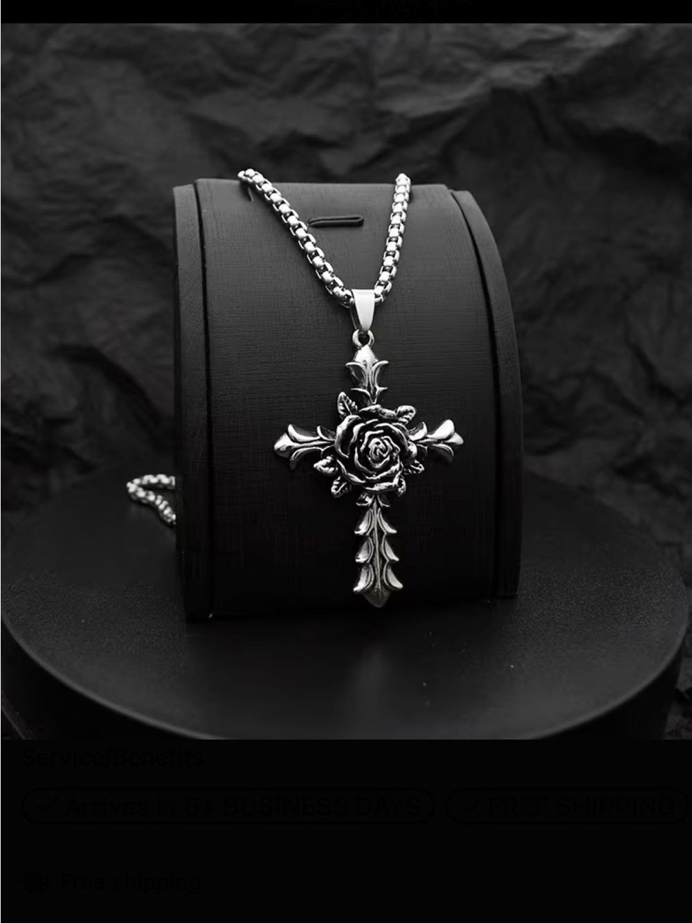 ⭐️ Rose Cross Pendant Necklace
